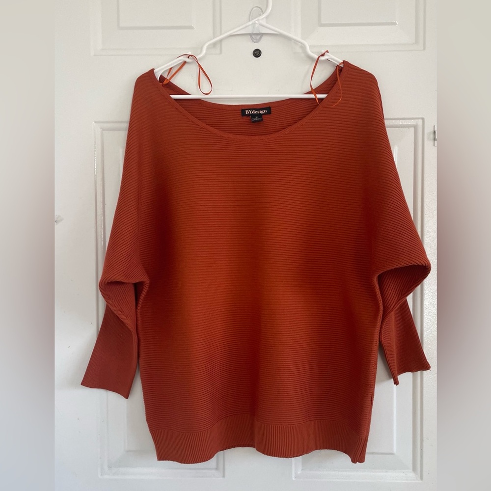 BY design Knit Orange Blouse Size M